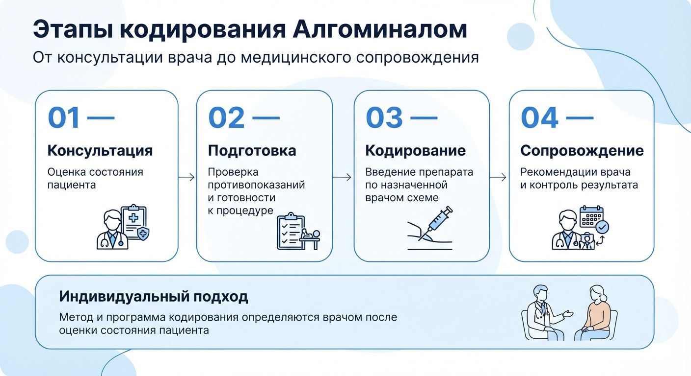 Кодирование препаратом «Алгоминал» в Северодонецке инфографика